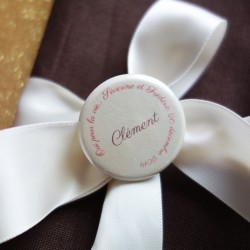 badge magnet marque-place oui ivoire bordeau chocolat