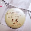 badge magnet miroir 75 save the date mickey minnie vintage
