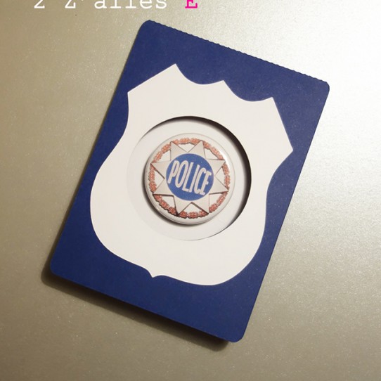 invitation policier badge magnet
