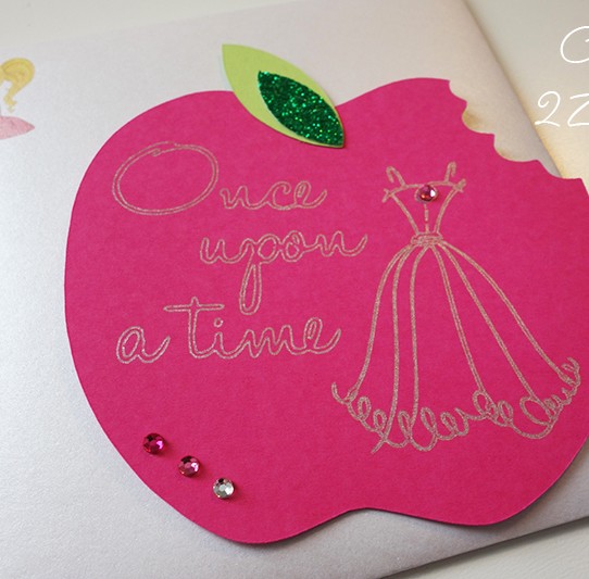 invitation pomme croquée princesse 1