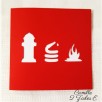 invitation carré pompier rouge