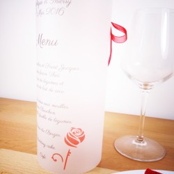 menu photophore calque blanc rose rouge