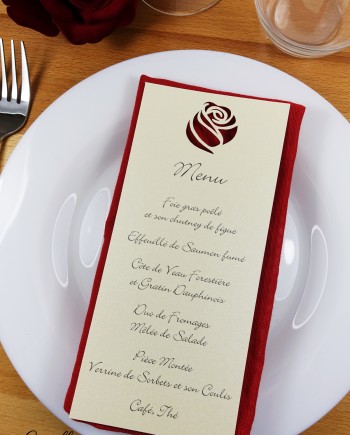 menu rose ivoire irisé