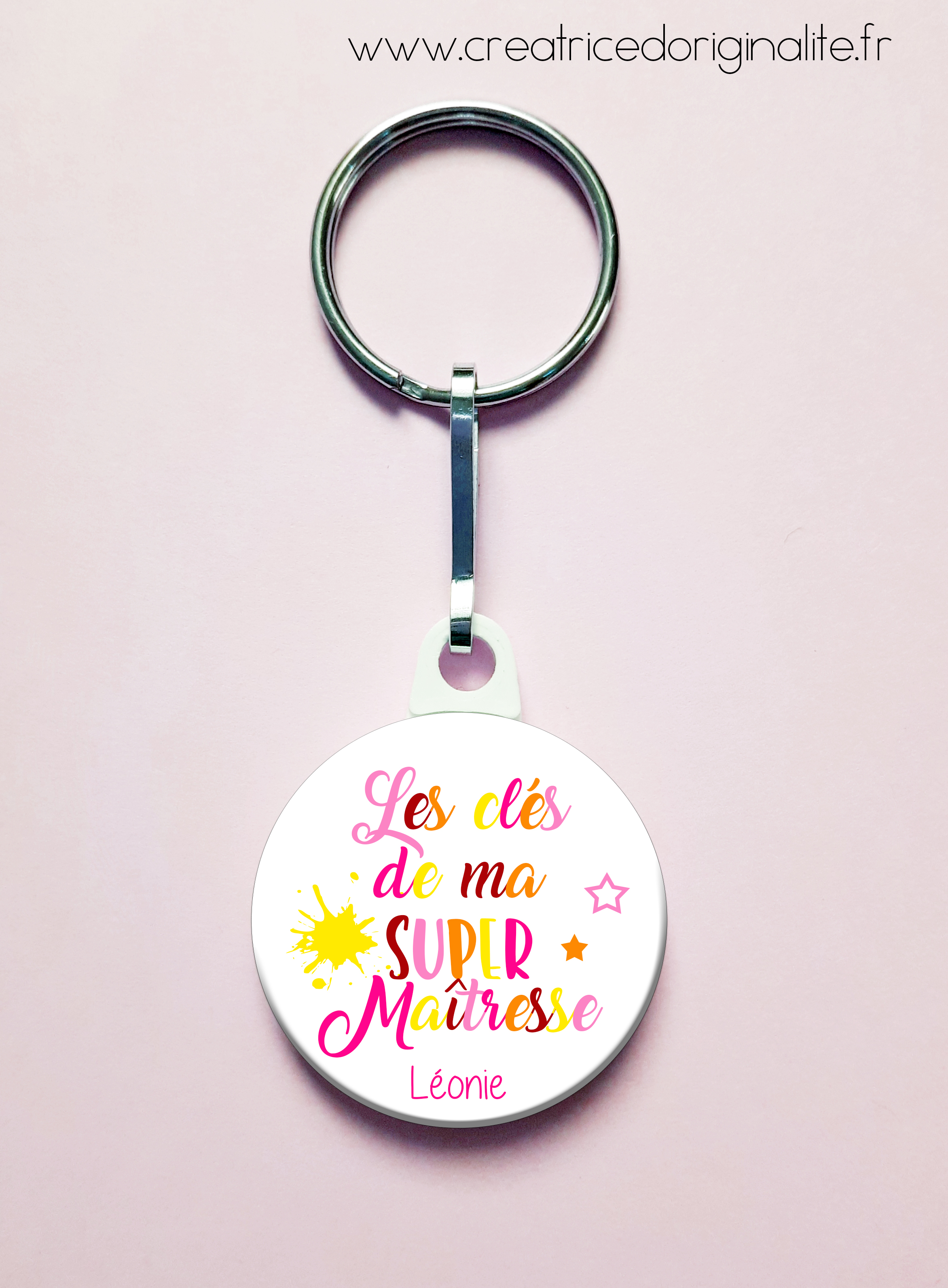 Porte-clés "Merci" Personnalisable - Acier Inoxydable - Cadeau Remerciement Nounou, Maîtresse, Collègue, Infirmière