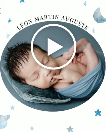 Blue Baby Boy Birth Announcement Night Sky Instagram Post 2